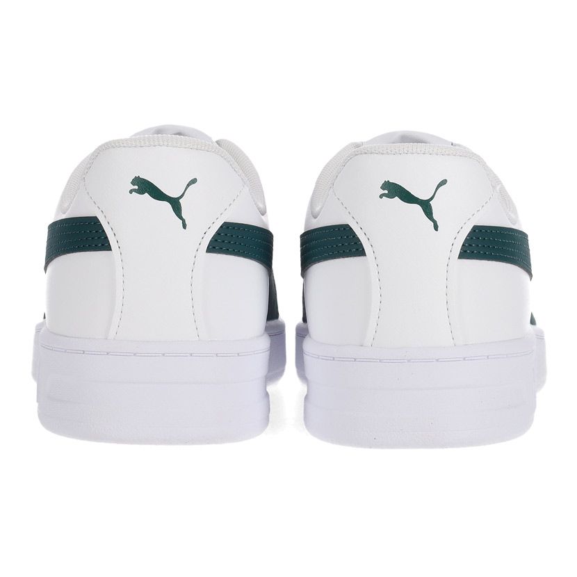 Puma Boys Court Classic Clean Junior Shoes In White & Green