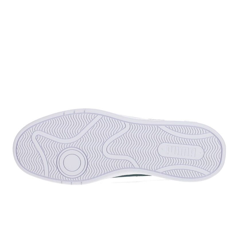 Puma Boys Court Classic Clean Junior Shoes In White & Green