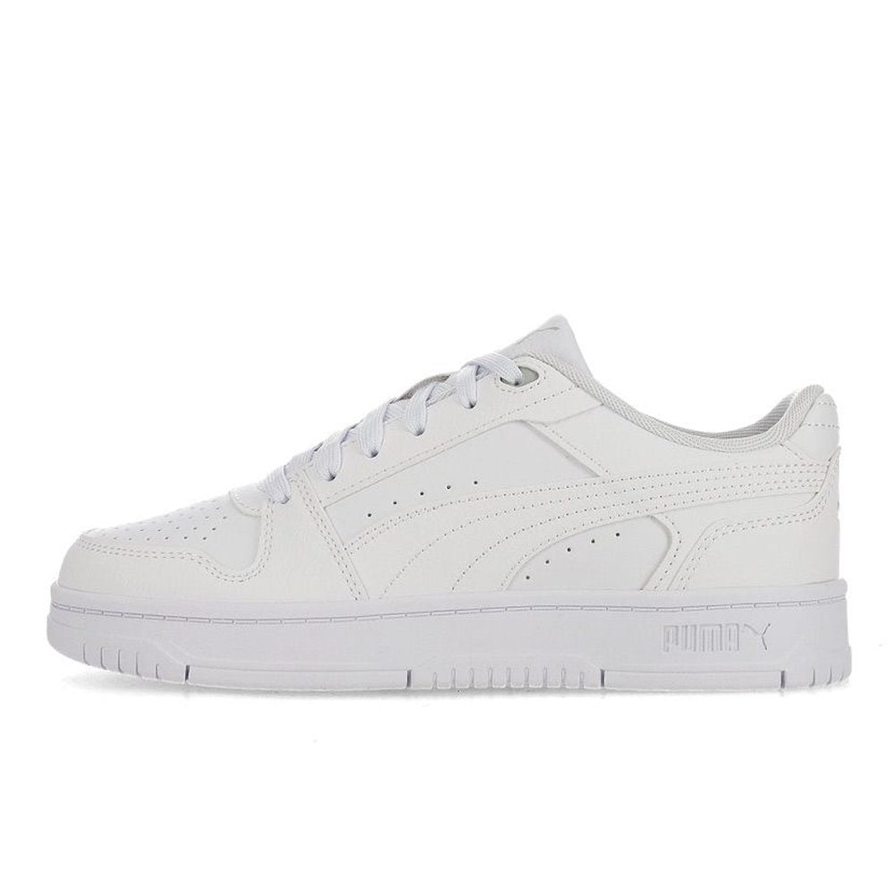 Puma Kids Rebound Slam Low Jr Shoes In White And Grey