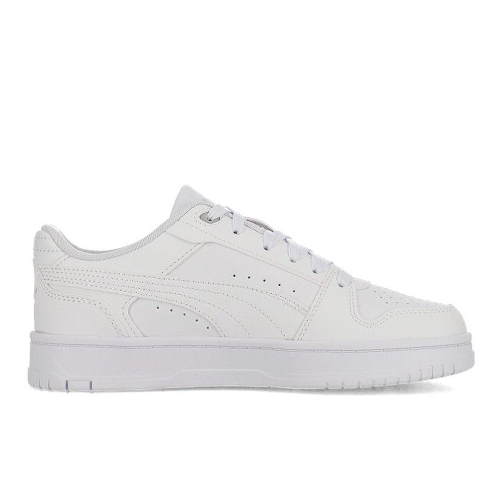 Puma Kids Rebound Slam Low Jr Shoes In White And Grey