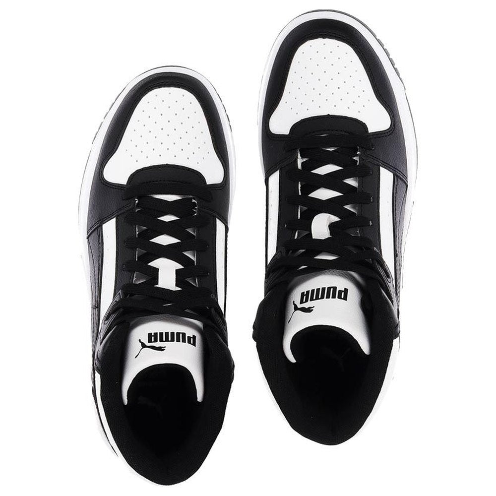 Puma Kids Rebound Slam Mid Jr Shoes In White & Black