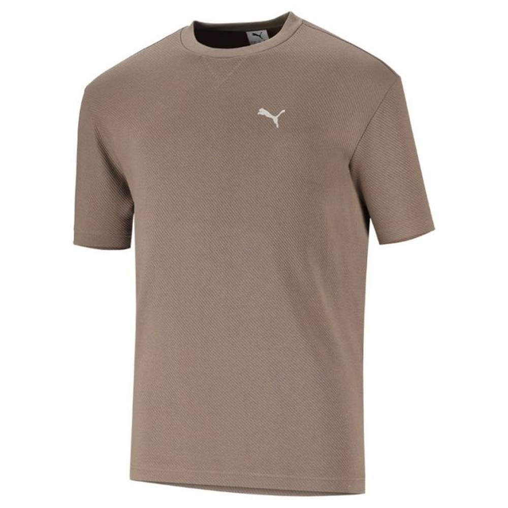 Puma Mens Essential Elevated Short Sleeves T-Shirt In Mouse Gray