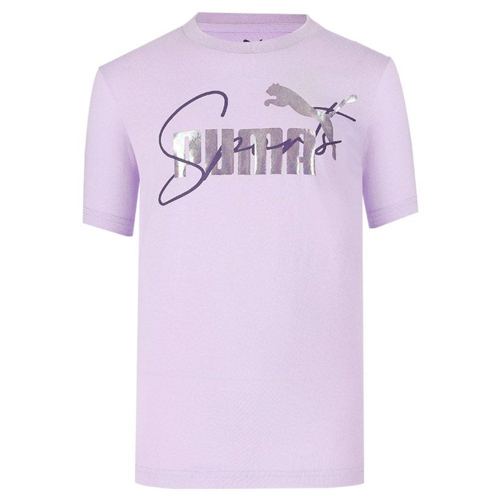 Puma Girls Essentials Cat Logo Graphic Dress In Light Lavender/Foil