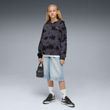 Puma Unisex Elevated Relaxed Tie-Dye Hoodie In Black