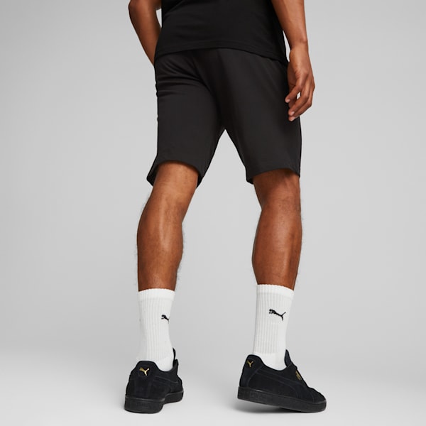Puma Mens Ess No.1 Logo Jersey Shorts In Black