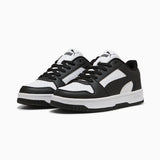 Puma Boys Rebound Slam Lo Ac+ Shoes In Black & White