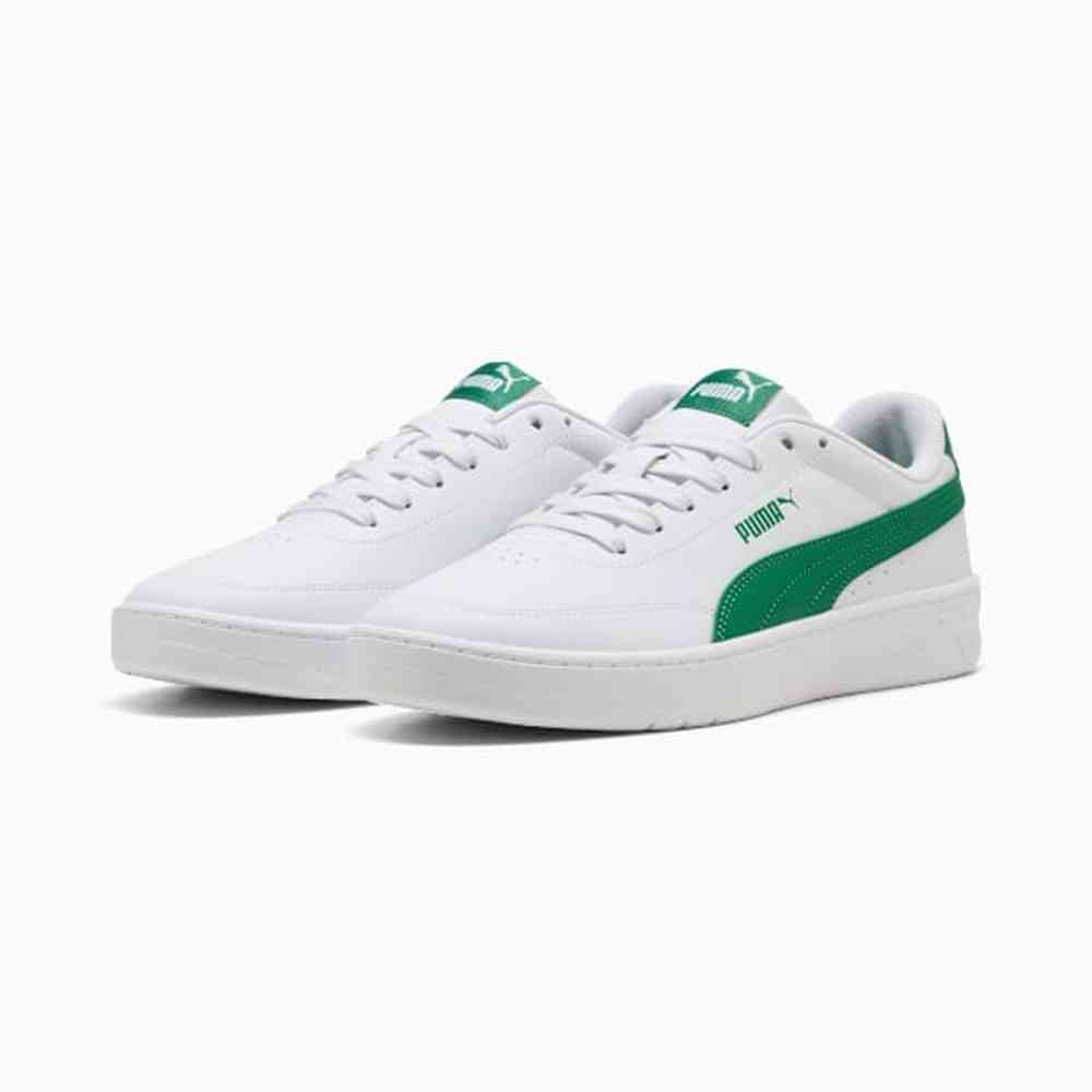 Puma Unisex Adults Court Classic Clean Sneakers In White/Green
