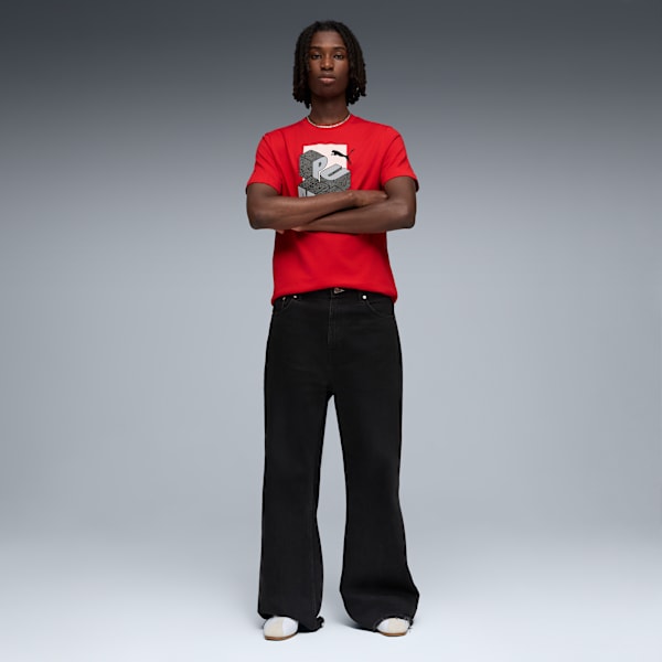 Puma Mens Graphic Tee M Red