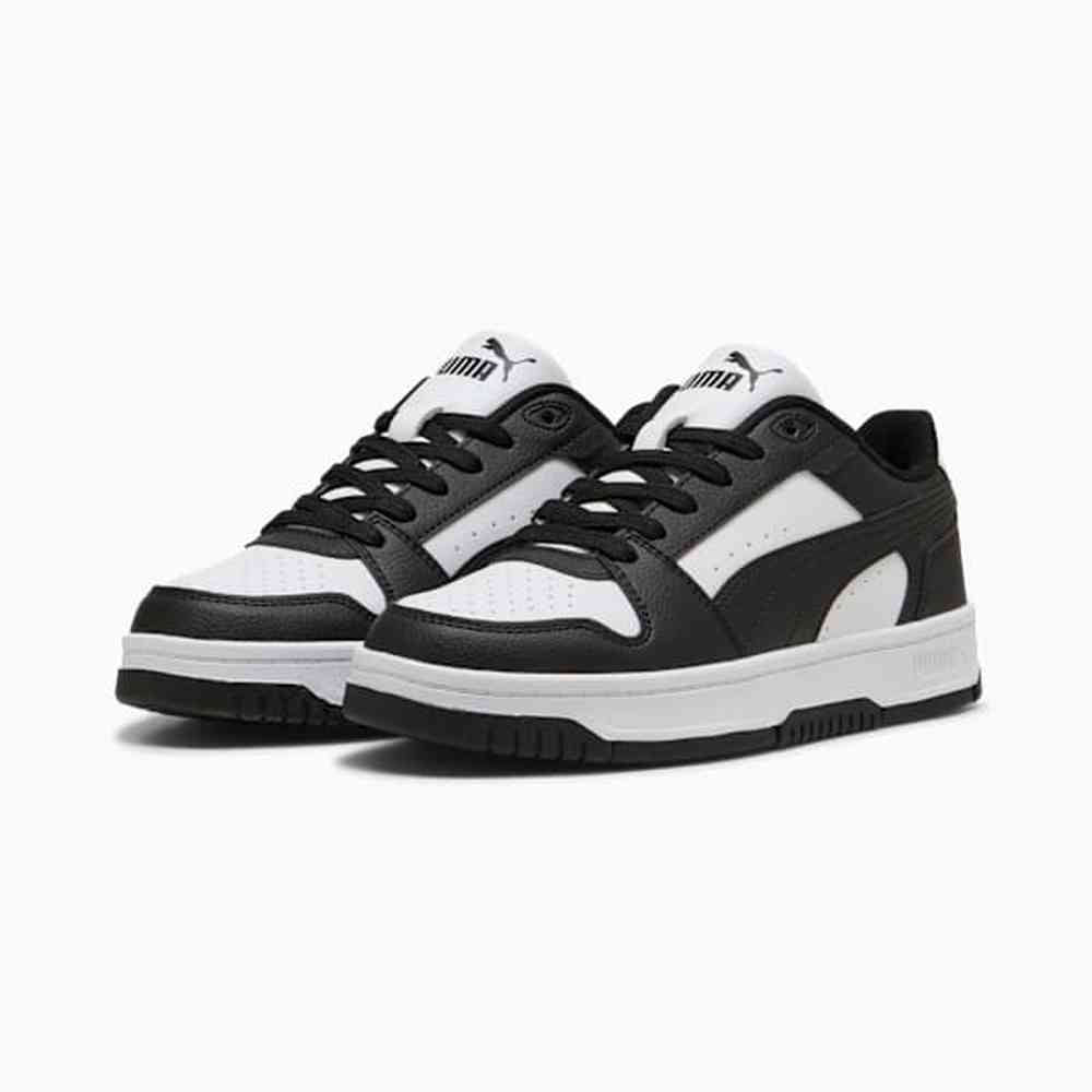 Puma Unisex Rebound Slam Lo Junior Shoes In Black & White