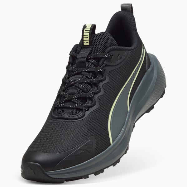 Puma Mens Skyrocket Lite Trail Sneakers In Black/Dark Gray/Apple Spritz