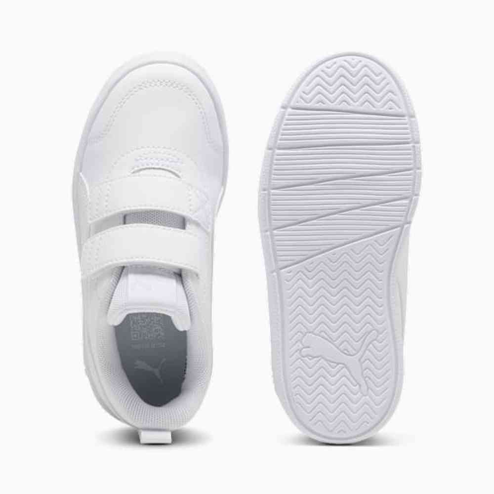 Puma Kids Courtflex V3 Shoes White and Silver