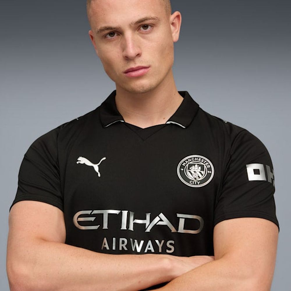 Puma Mens Manchester City Short Sleeves 25/26 Away Jersey In Black