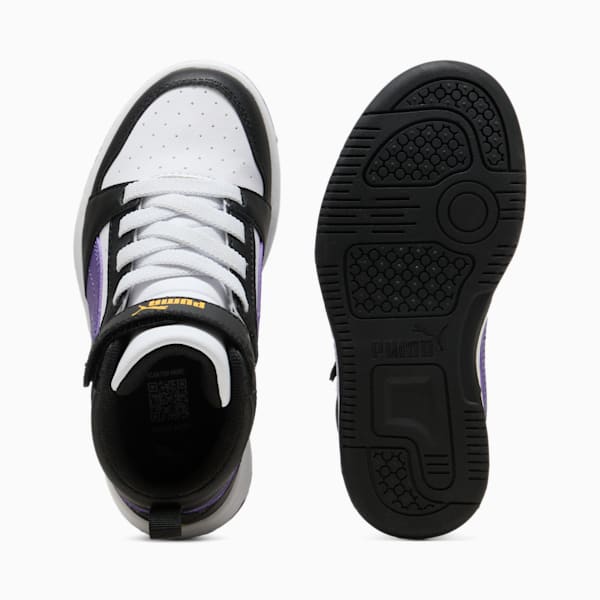 Puma Kids Rebound V6 Mid Ac+ Black/Purple Sneakers