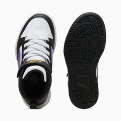 Puma Kids Rebound V6 Mid Ac+ Black/Purple Sneakers