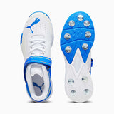 Puma Mens Cricket Bowling Shoes In White/Ultra Blue/Yellow