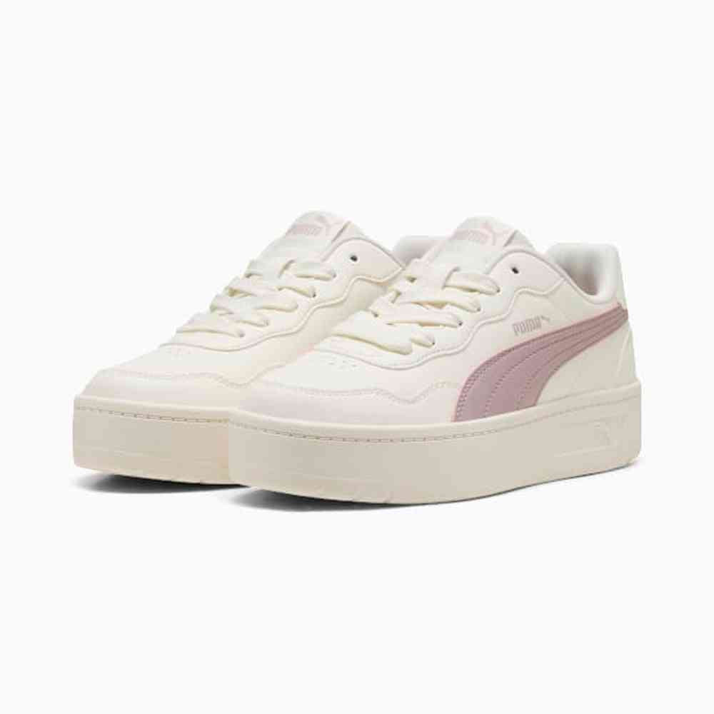 Puma Womens Court Lally Skye Sneakers In Warm White/Misty Pink/White