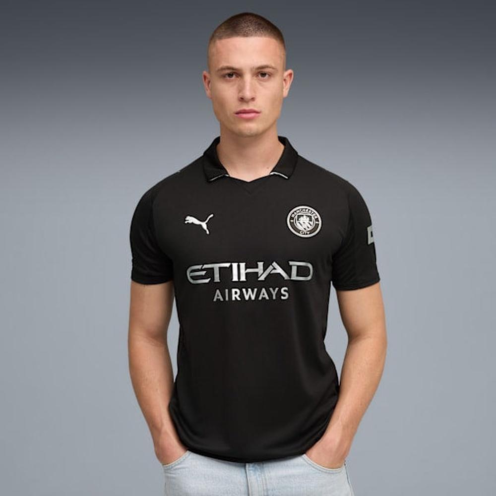 Puma Mens Manchester City Short Sleeves 25/26 Away Jersey In Black