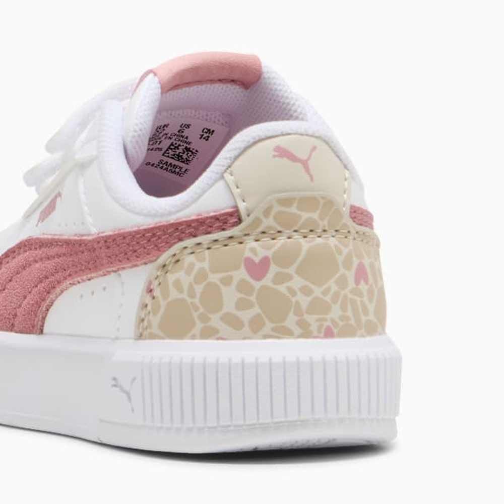 Puma Girls Carina Mia Winter Safariv Infants Sneakers In White/Dusky Rosewood