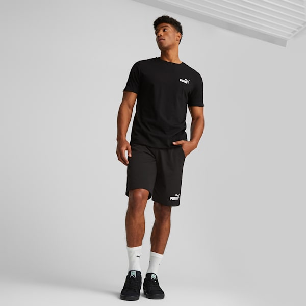 Puma Mens Ess No.1 Logo Jersey Shorts In Black