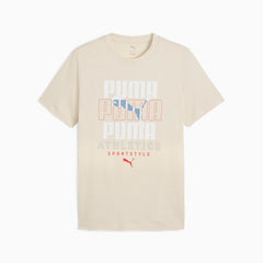 Puma Mens Alpine Snow Graphic Stacked Tee
