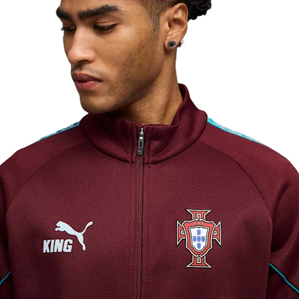 Puma Mens FPF King Anthem Jacket In Ruby Shimmer-Sea Glass