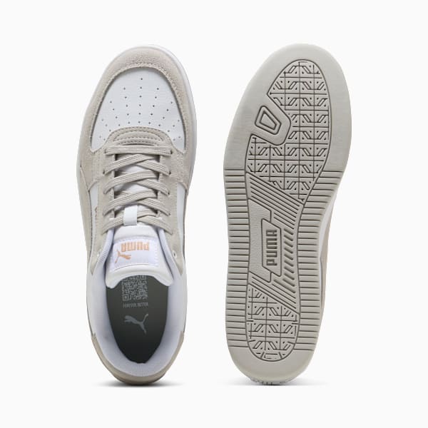 Puma Adults White-Cool Light Grey-Gold Caven 2.0 Mono Sneakers