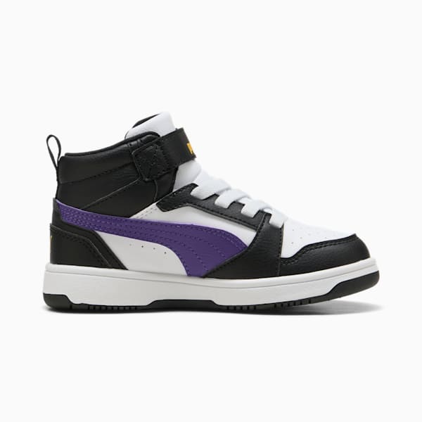 Puma Kids Rebound V6 Mid Ac+ Black/Purple Sneakers