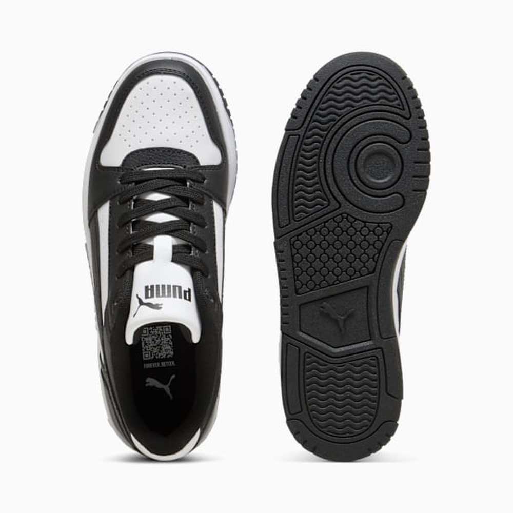 Puma Unisex Rebound Slam Lo Junior Shoes In Black & White