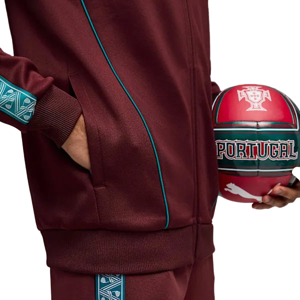 Puma Mens FPF King Anthem Jacket In Ruby Shimmer-Sea Glass