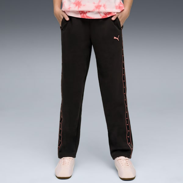 Puma Girls Tape High Waist Relaxed Sweatpants In Black