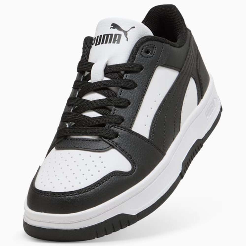 Puma Unisex Rebound Slam Lo Junior Shoes In Black & White