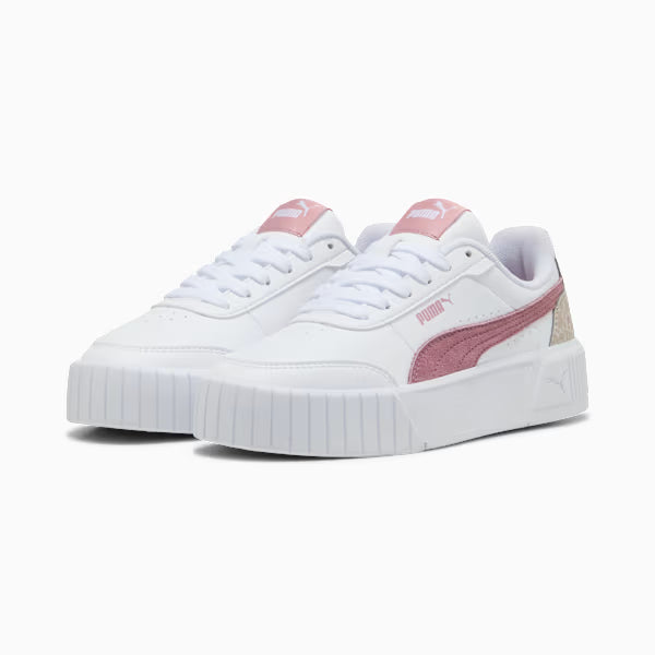 Puma Carina Mia Winter Safari Shoes In White & Rose