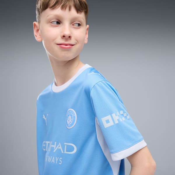Puma Boys Manchester Fc Jersey Rwplica T-Shirt In Light Blue