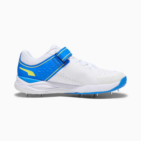 Puma Mens Cricket Bowling Shoes In White/Ultra Blue/Yellow