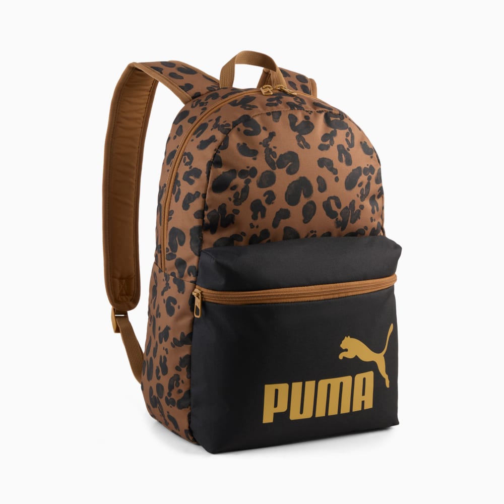 Puma Unisex Phase Aop Backpack In Black & Brown