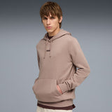 Puma Mens Essential Small No.1 Logo Centered Hoodie In Sandstone