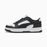 Puma Boys Rebound Slam Lo Ac+ Shoes In Black & White