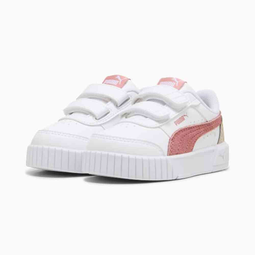 Puma Girls Carina Mia Winter Safariv Infants Sneakers In White/Dusky Rosewood