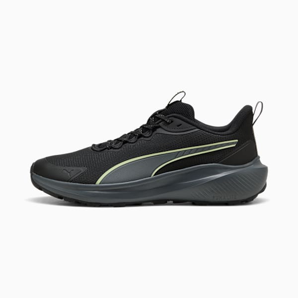 Puma Mens Skyrocket Lite Trail Sneakers In Black/Dark Gray/Apple Spritz