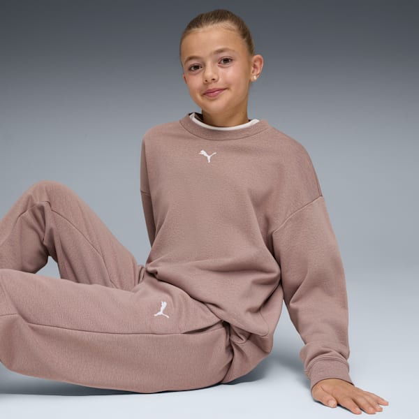 Puma Girls Loungewear Oversized Track Suit In Sand