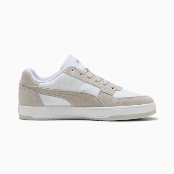 Puma Adults White-Cool Light Grey-Gold Caven 2.0 Mono Sneakers