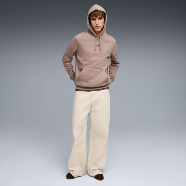 Puma Mens Essential Small No.1 Logo Centered Hoodie In Sandstone