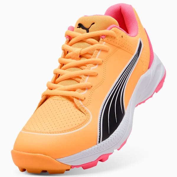 Puma Mens 24 Fh Rubber Cricket Shoes In Sun Stream/Black/Sunset Glow
