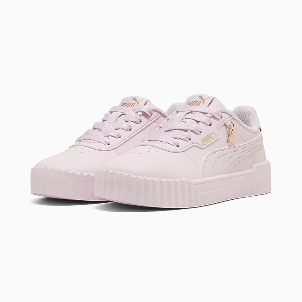 Puma Girls Carina 3.0 Charm Sneakers In Pink & Gold