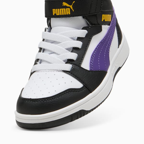 Puma Kids Rebound V6 Mid Ac+ Black/Purple Sneakers