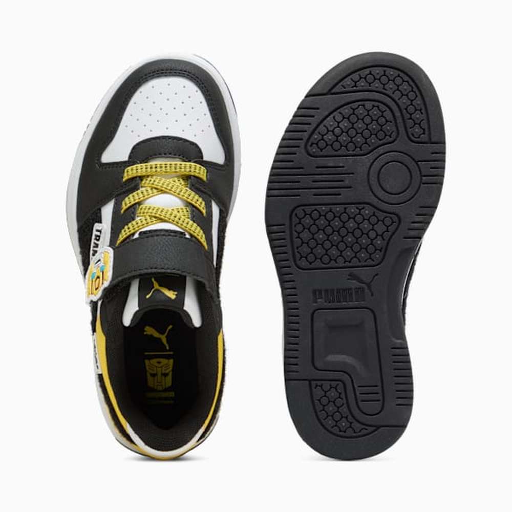 Puma Boys Transformers Rebound Slam Lo Ac+ Sneakers in Black & Yellow