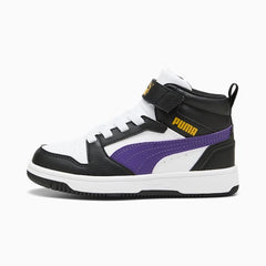 Puma Kids Rebound V6 Mid Ac+ Black/Purple Sneakers