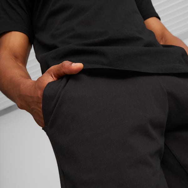 Puma Mens Ess No.1 Logo Jersey Shorts In Black