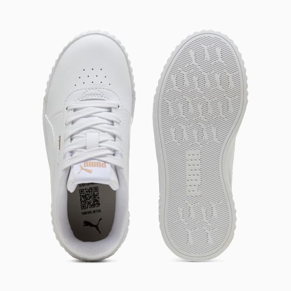 Puma Girls Carina 3.0 Shoes In White & Gold