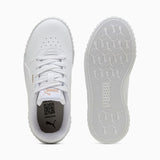 Puma Girls Carina 3.0 Shoes In White & Gold